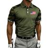 Men Golf Polo Shirt Short Sleeve Button Up Collared Top with USA Flag Print Casual Athletic Fit for Outdoor Sports