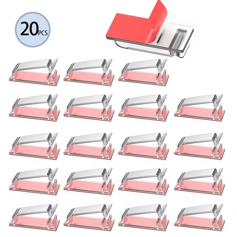 5/10/20 Pcs Self Adhesive Cable Management Clips Cable Organizers Wire Clips Cord Holder for TV PC under Desk Home Off