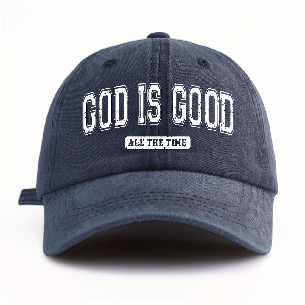 GOD IS GOOD Baseball Cap Lightweight Adjustable Unisex GOD IS GOOD Print Washed Baseball Cap  Dad Hat for Outdoor Sports