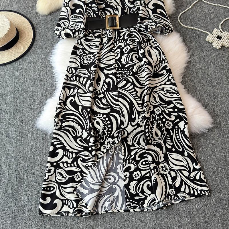 Stil franțuzesc, vară lungă, îmbrăcăminte nouă pentru femei, textura de înaltă calitate, rochie rafinată cu decolteu în V