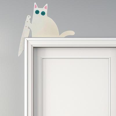 Black Cat Door Topper Wooden Door Frame Cat Decoration Halloween Door Corner