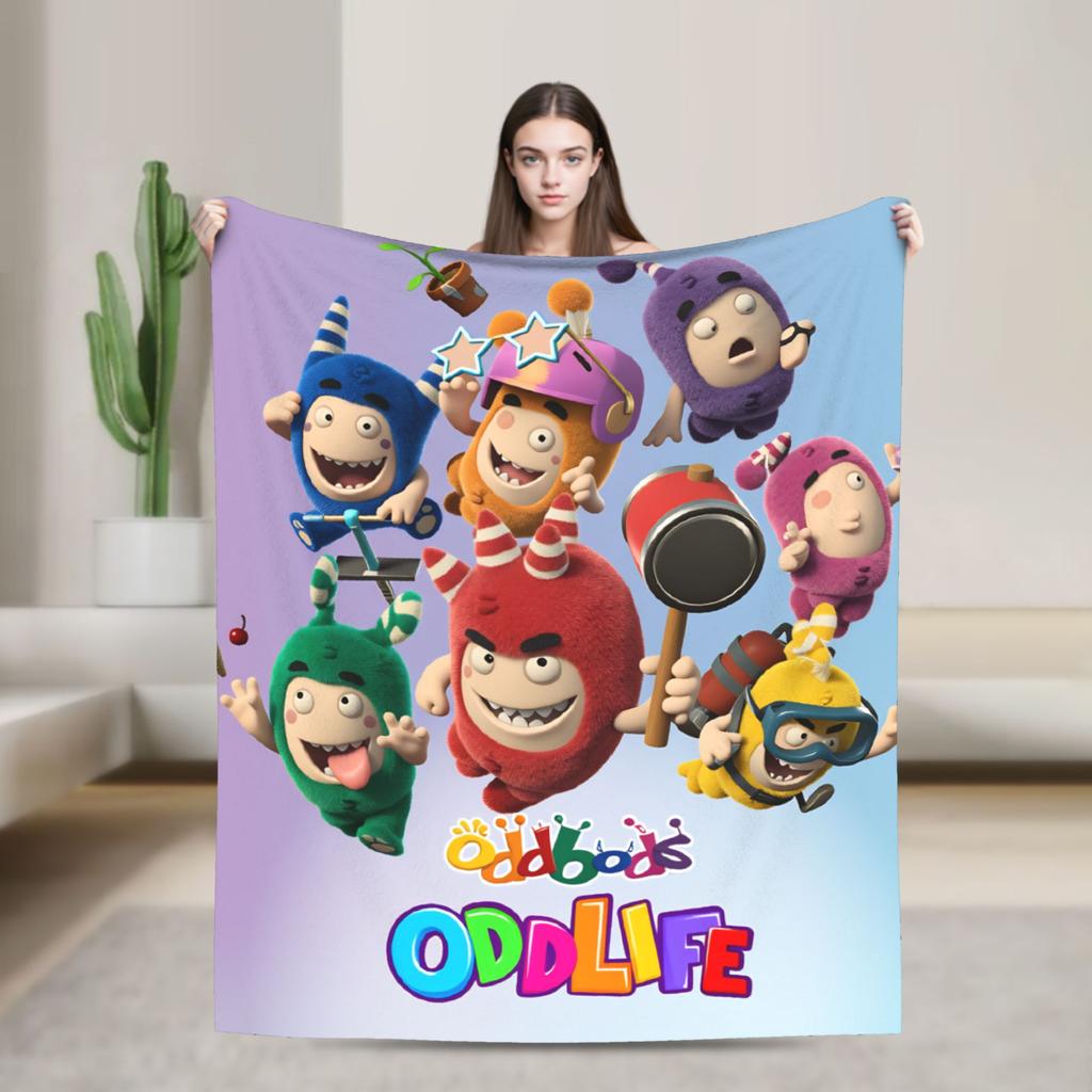 Coperte Oddbods Carino Cartone Animato Aereo Viaggio Flanella Plaid Per Camera Da Letto Morbido Caldo Qualità Copriletto Idea Regalo