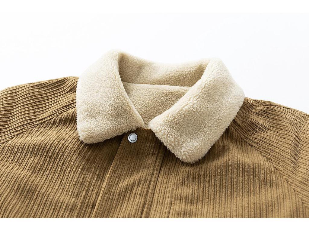 Men's Retro Velvet-Lined Corduroy Jacket - Winter Casual Lapel Coat
