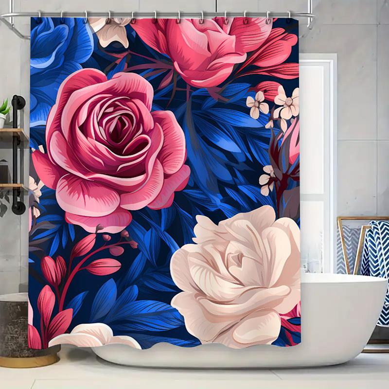 

Красивый Цветочный Декор для Душевой Занавески 180X270См Водонепроницаемая Ткань с Принтом Роз для Аксессуаров для Ванной Комнаты Домашний Декор #3Dillustr 90x180cm