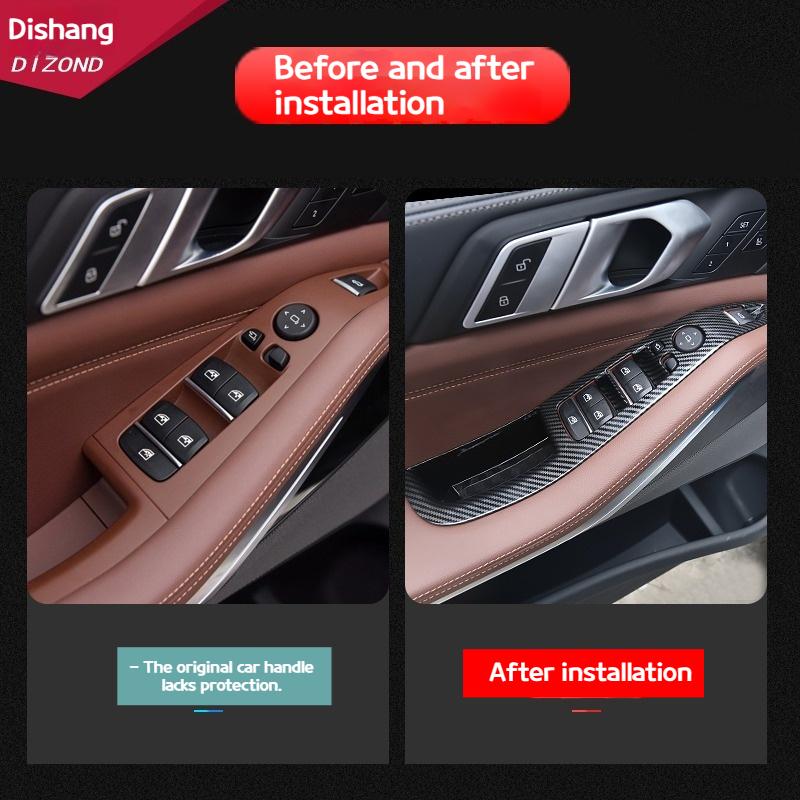 For BMW X5 G05 2025-2025 LHD Car ABS material Window button frame door glass lift panel decorative stickers interior accessories