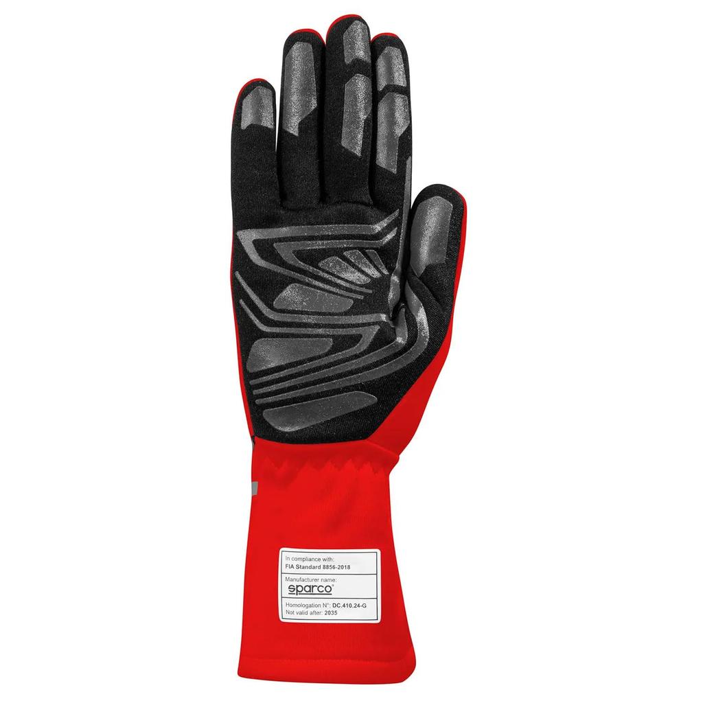 Sparco Racing Size FIA Certified LAND+ Gloves, Red, 8, 8856-2018-DC.409.24-G