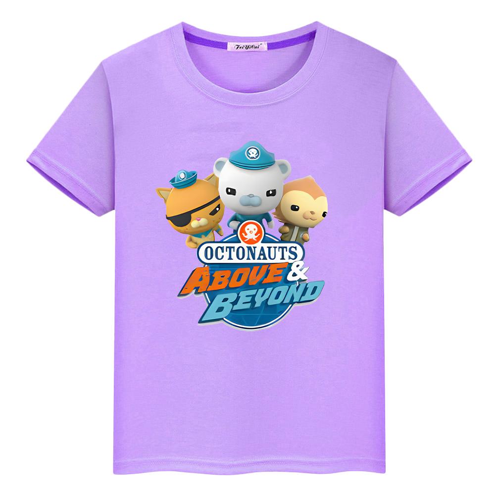 Oktonauten Druck 100% Baumwoll T-Shirt für Kinder Jungen 10 Jahre Cartoon Anime Kurz Kawaii Oberteile Stolz T-Shirt Y2K One Piece Mädchen Kleidung