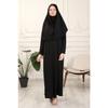 Schwarzes, einteiliges, einfach zu tragendes Gebetskleid mit Kopftuch