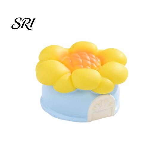 Micro Landscape Scenes Mini Fairy Garden House Figurine, Cute Sunflower/Tulip/Morning Glory/Lily of The Valley Bee Figurine Tiny Resin for DIY A