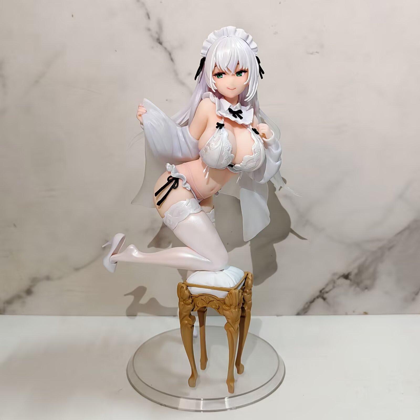 

26cm Anime Girl Chair Kneeling Pose Action Figure Model Statue for Desktop Decoration Collectible Robot Toy
