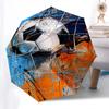 1pc Soccer Ball Art Automatic Folding Umbrella, Portable Tri-Fold Design with 8-Rib Iron Frame, Perfect for Fans, Travelers, Daily Use, and Gifts.X084