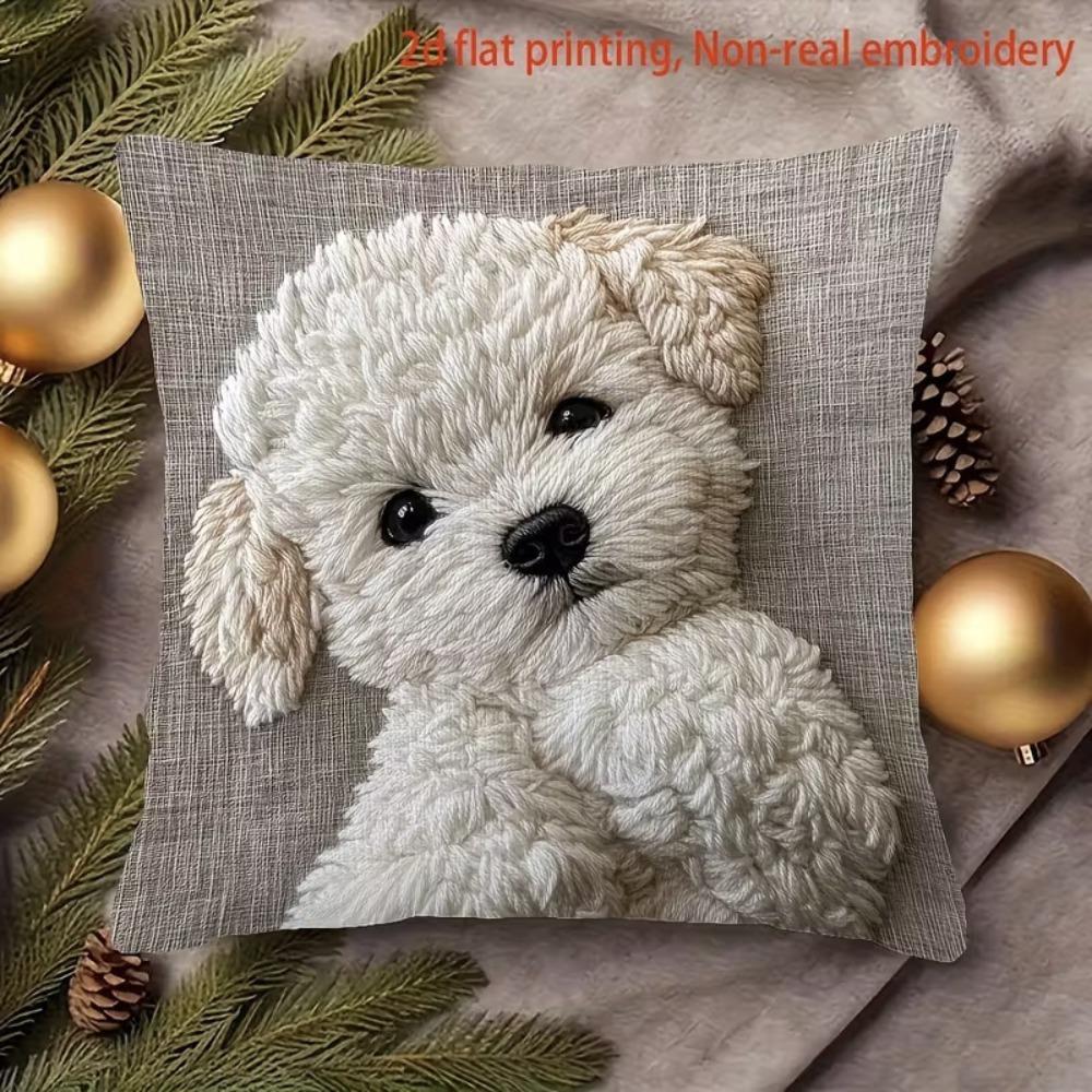 Sofa Pillow Pillowcase Skin-friendly Short Plush Cute Animal Cat Pillow Cover Living Room Cushion Cover Without Core