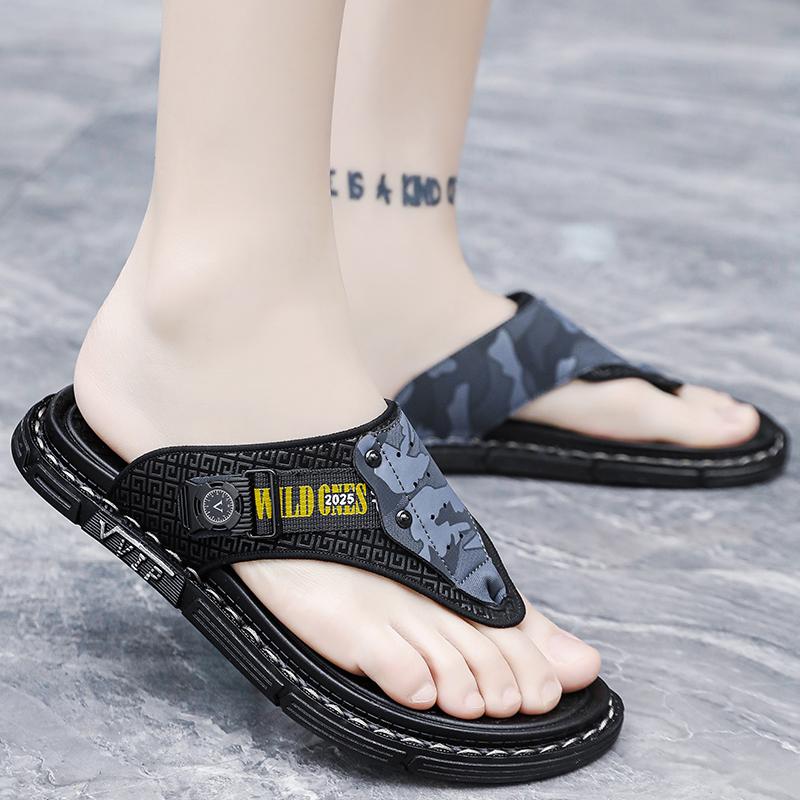 Men's Slippers Summer Outdoor Casual Beach Shoes Vacation Indoor Sandals Soft Bottom Comfortable Fashion Non-slip Breathable