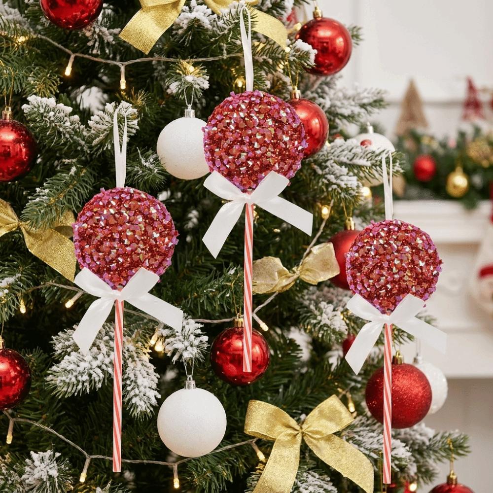 4PCS Foam Ball Candy Christmas Tree Decoration Hanging Lollipop Ornaments  Christmas Party
