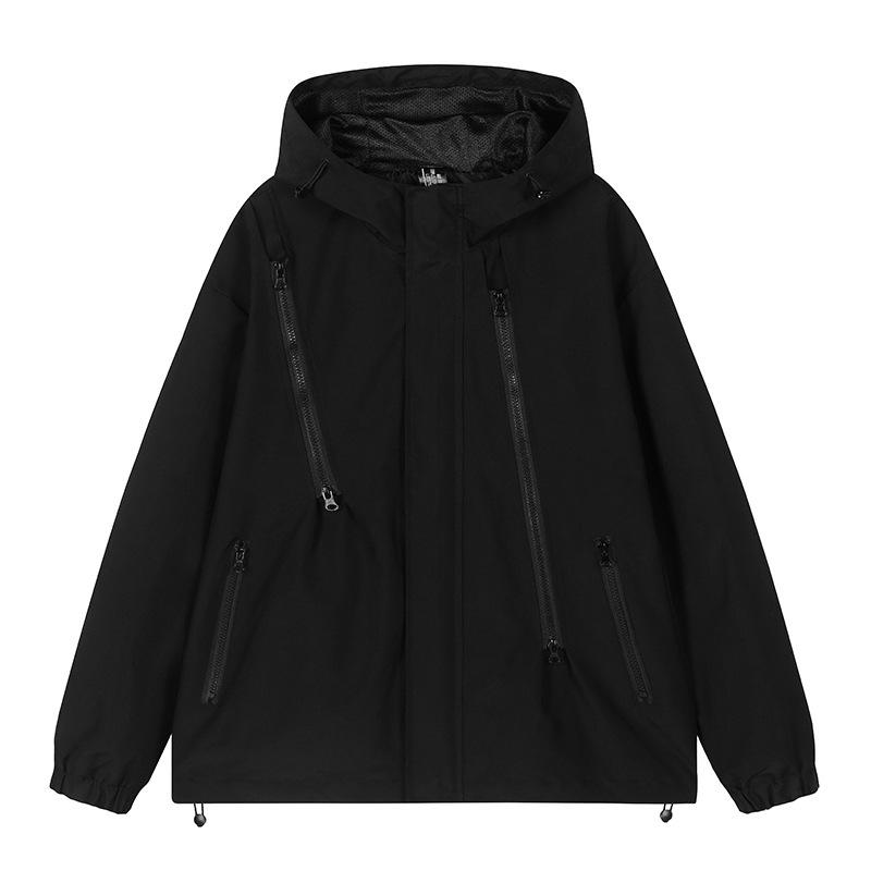 Spring and Autumn Hooded Jacket Jacket Men's Outdoor Sports Leisure Loose Windproof Leisure Jacket Tops Versatile
