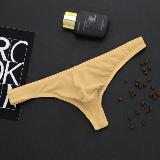 Men's Sheer Ice Silk Thong: Breathable Low Waist Underwear
