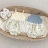 Summer Baby Girl Floral Strap Romper with Detachable Mesh Jacket Lightweight and Breathable