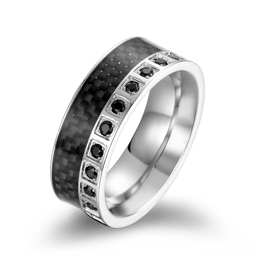 

Кольцо-подвеска из титановой стали с цирконом и карбоновым волокном в виде суперкара 7#