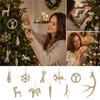 Christmas Tree Ornament Champagne Color 3D Resin Hanging Pendant for Holiday Decorations