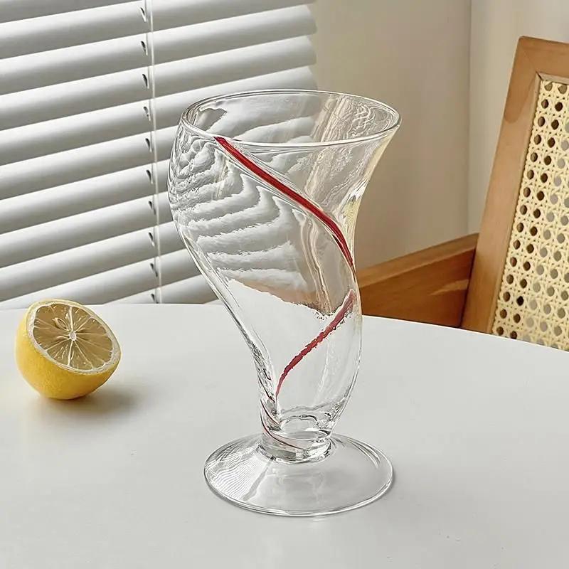 High appearance level glass juice drink glass cold drink glass Home Creative ins Wind ice cream milkshake cup Coffee cup