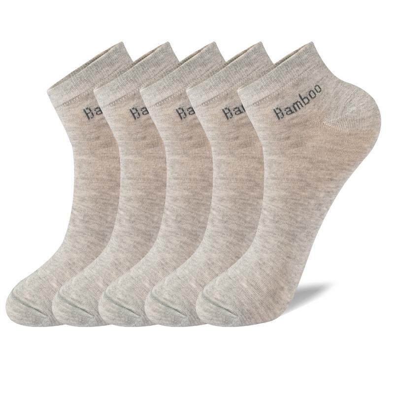 New 5Pairs Men Bamboo Fiber Socks Short Summer Breatheable Anti-Bacterial Man Ankle Socks Busines High Qualty Plus Size EU38-46