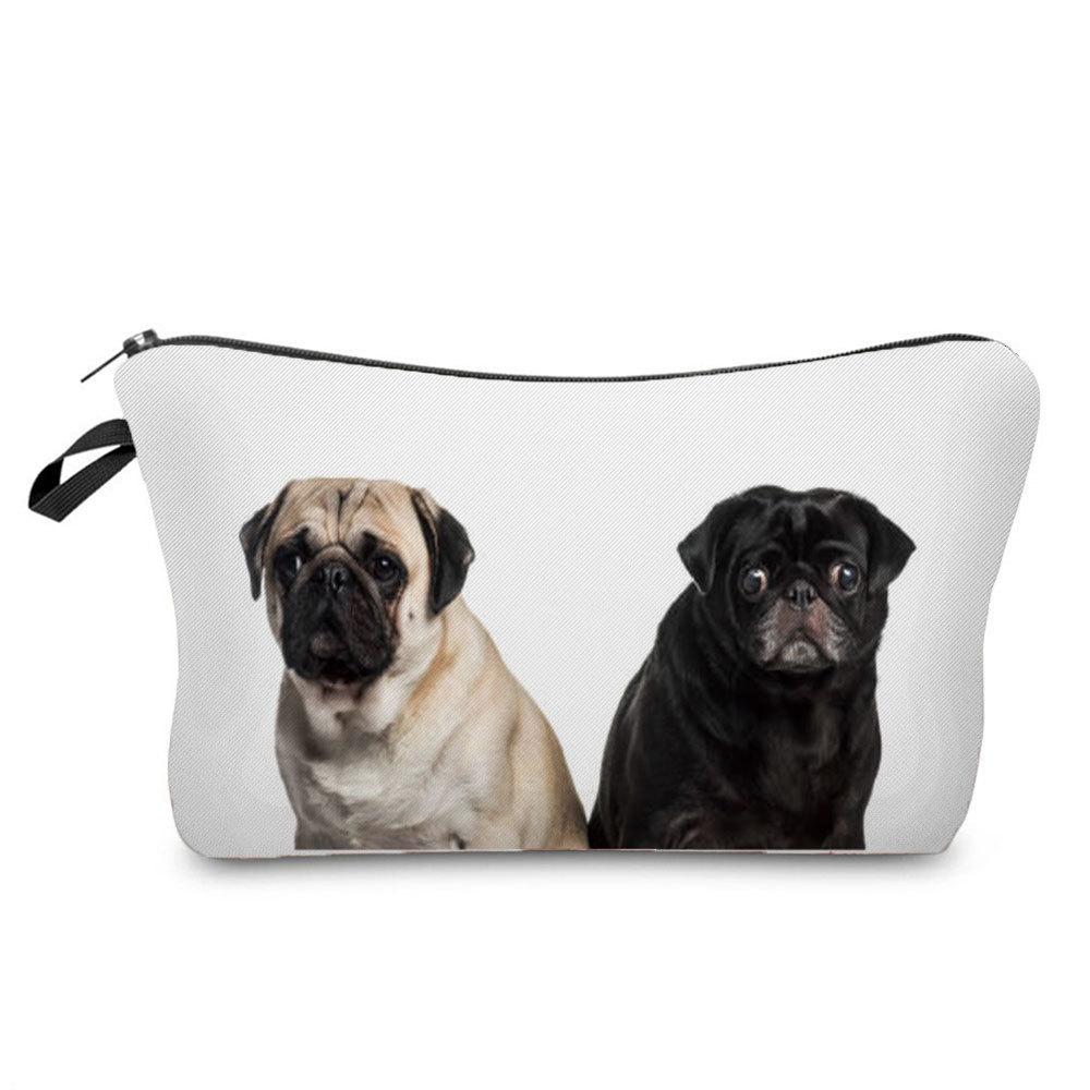 Damen Kosmetiktasche mit Hundeaufdruck Toilettenartikel Organizer Reiseaufbewahrungskoffer 6675