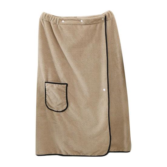 Pánská koupelová sukně ručník s kapsou korálový fleece rychlá savost nastavitelný pas