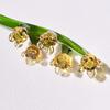 Mini Glass Lily of The Valley Flower Figurine Handmade Faux Crystal Small Flower Bouquet Collectible Ornaments for Mother's Day Birthday Valentines