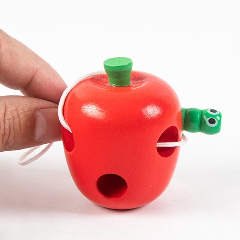 Children Montessori 3D Wooden Toys 1 2 3 Years Early Learning Educational Toys Watermelon Cheese Threading Baby Puzzle Games