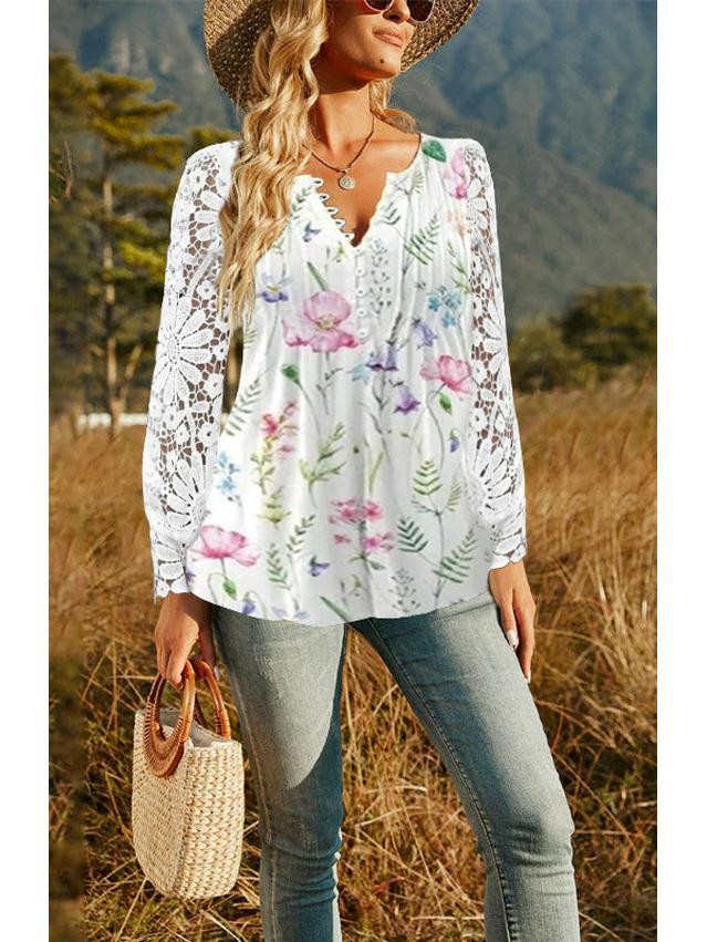 Tricou de damă cu mânecă plisată și nasturi, la modă primăvară/toamnă 2024