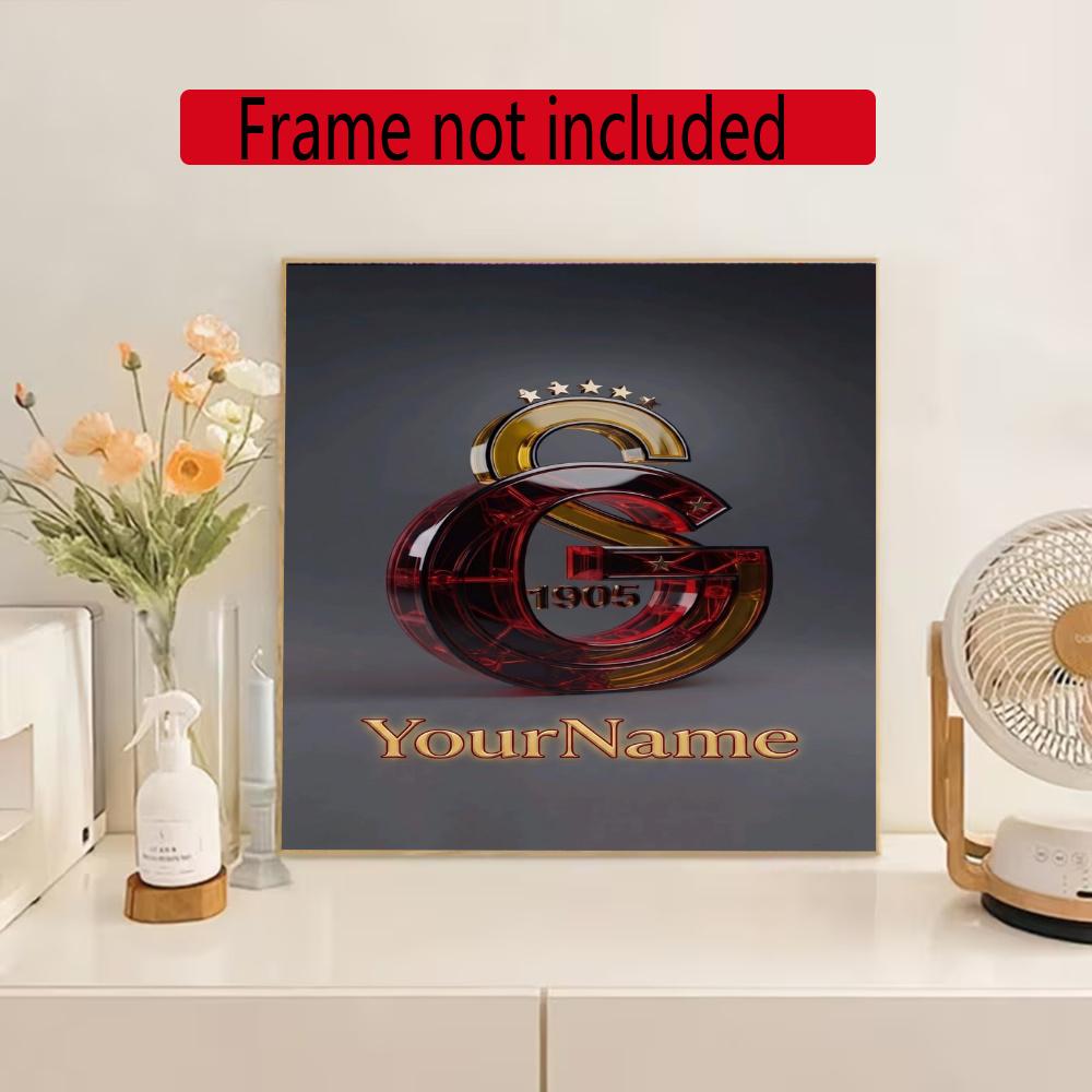 Galatasaray Customize Your Name Diamond Painting Round Diamond Diy Frameless Holiday Artwork Suitable For Home Office Wall Decoration