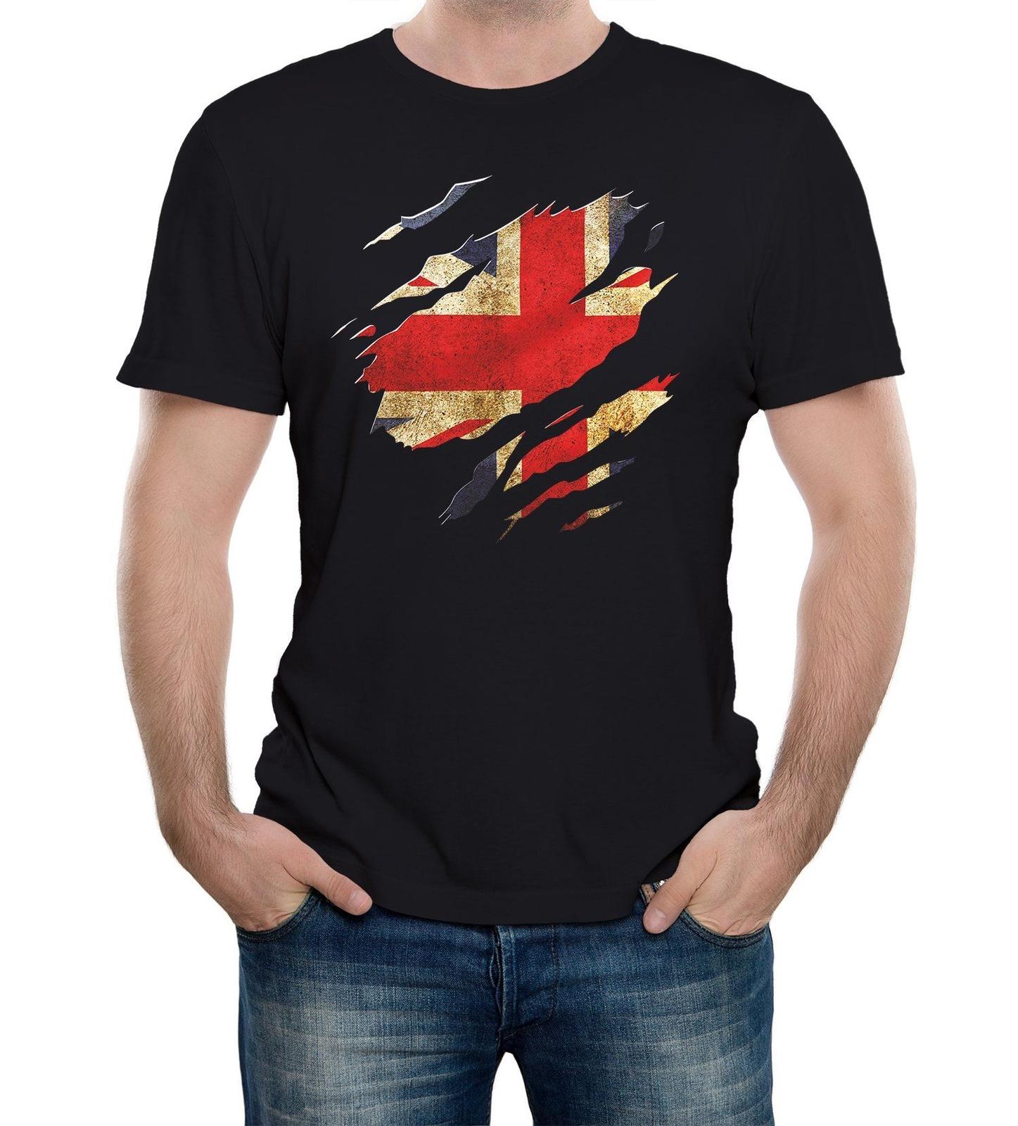 Torn Union Jack Flag T-Shirt Mens Womens Tees Top - Funny T Shirt Mens Womens Tees Top country British retro fashion sport XL