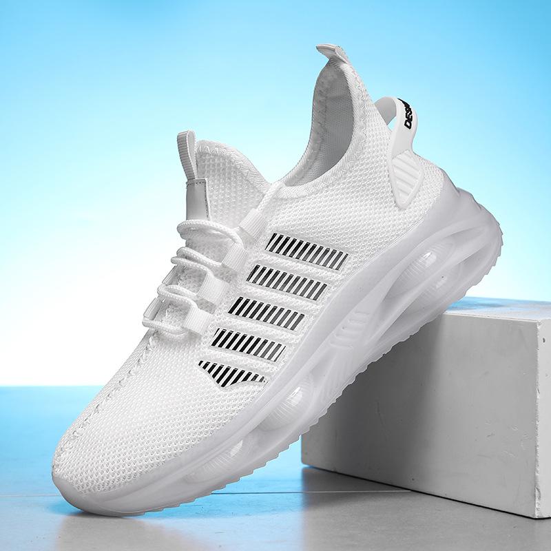 Live Summer New Large Size Casual Men's Shoes Teen Men's Flying Weaving Mesh Sneakers Breathable Running