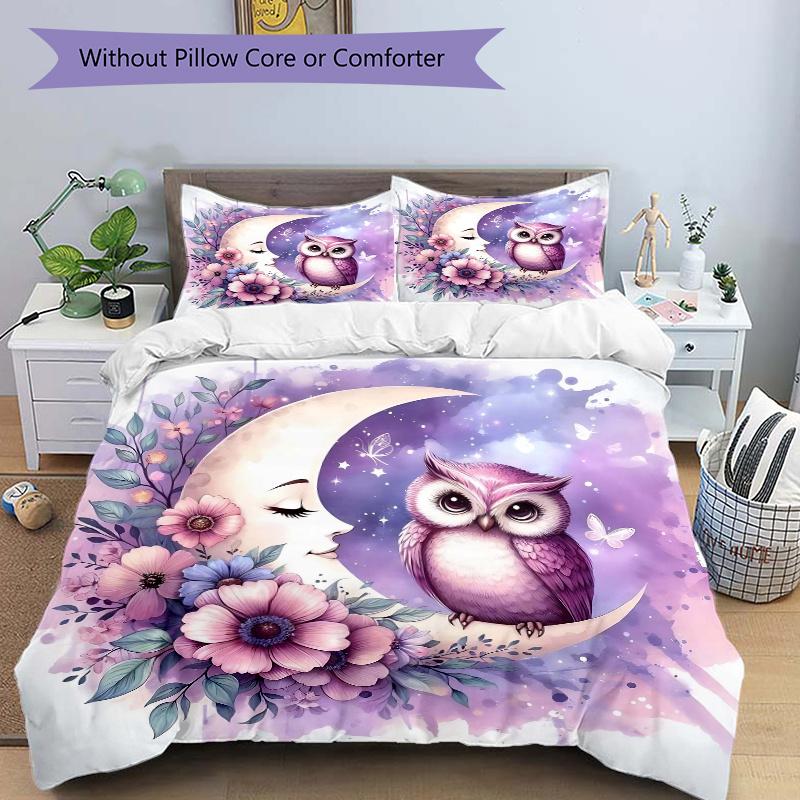 

3pcs Moon Owl Bedding Set - Includes Comfortable Bedding with Stylish Design for Bedroom M076 135x200cm