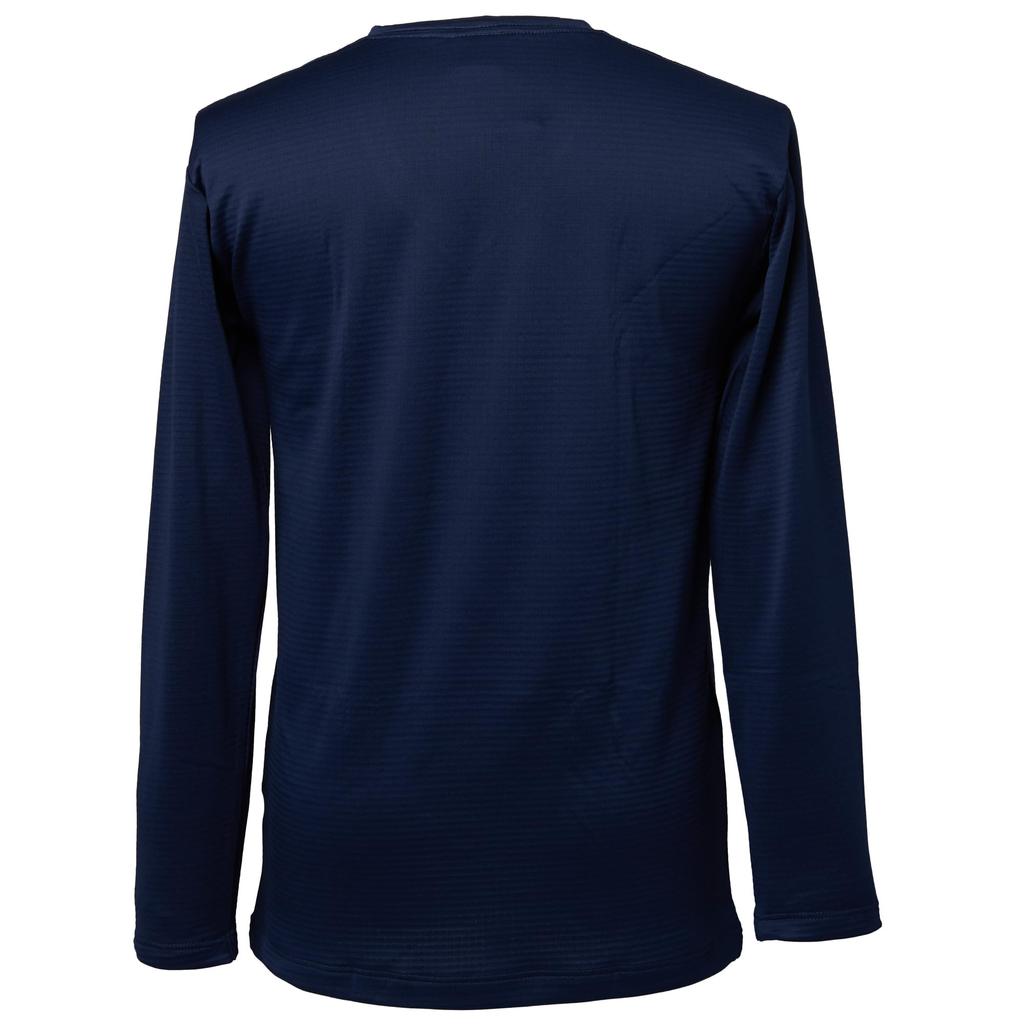 BVD Instant Warm Long Sleeve Soft Size LL GRID-TEC Fleece-Lined V-Neck T-Shirt, Warm, Moisture-Wicking, Stretch, Anti-Static, Touch, Men's Navy,