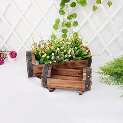 1PC Vaso de Flores Tanque Tronco Vintage Pendurado Vaso de Flores Varanda Suculenta Vaso de Flores Decoração de Flores para Plantas de Interior Jardim 2 Tamanhos