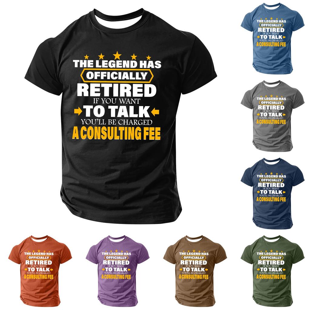 Men's Popular T-shirt Printed Round Neck Short Sleeve T-shirt