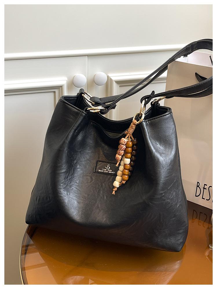 Fashion big bag women's 2025 new casual retro commuter tote bag large capacity versatile shoulder bag tide