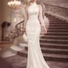 Women's Elegant Off-the-Shoulder Halter Neck Long Sleeve Party Gown