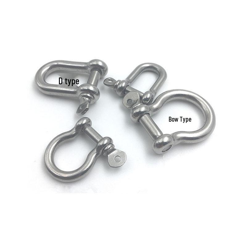 304 Stainless Steel Marine D-Shaped Shackle with Eye Bolt Hook (M2/M8/M10)