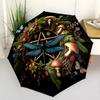 Dragonfly Pond Art Outdoor Automatic Umbrella Compact & Durable 8-Rib Design Compact Design for Outdoor Daily Use Elegant Umbrella