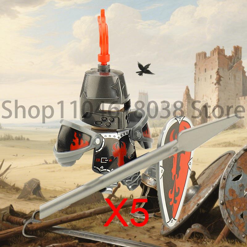 Medieval Military Figures Octopus Sea Demon Knights Building Blocks Weapons Accessories Sword Temple Spear Shield MOC MINiBricks