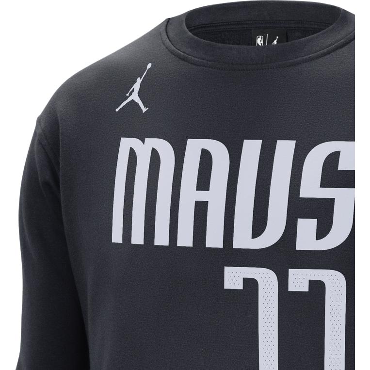 Jordan NBA Dallas Mavericks Alphanumeric Crew Neck Fleece Sweatshirt Men Sweatshirt Black DR2531-426