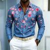 Camicia da uomo stile vacanza hawaiana camicia da uomo floreale a maniche lunghe alla moda design a stampa integrale cardigan top da viaggio all'aperto