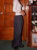 THE GREEN LAB Double Waist Striped Slacks [Navy]