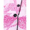 Casual Pink Leopard Print Pajama Set for Women Lapel Short-sleeved Top and Baggy Shorts Loungewear for Women