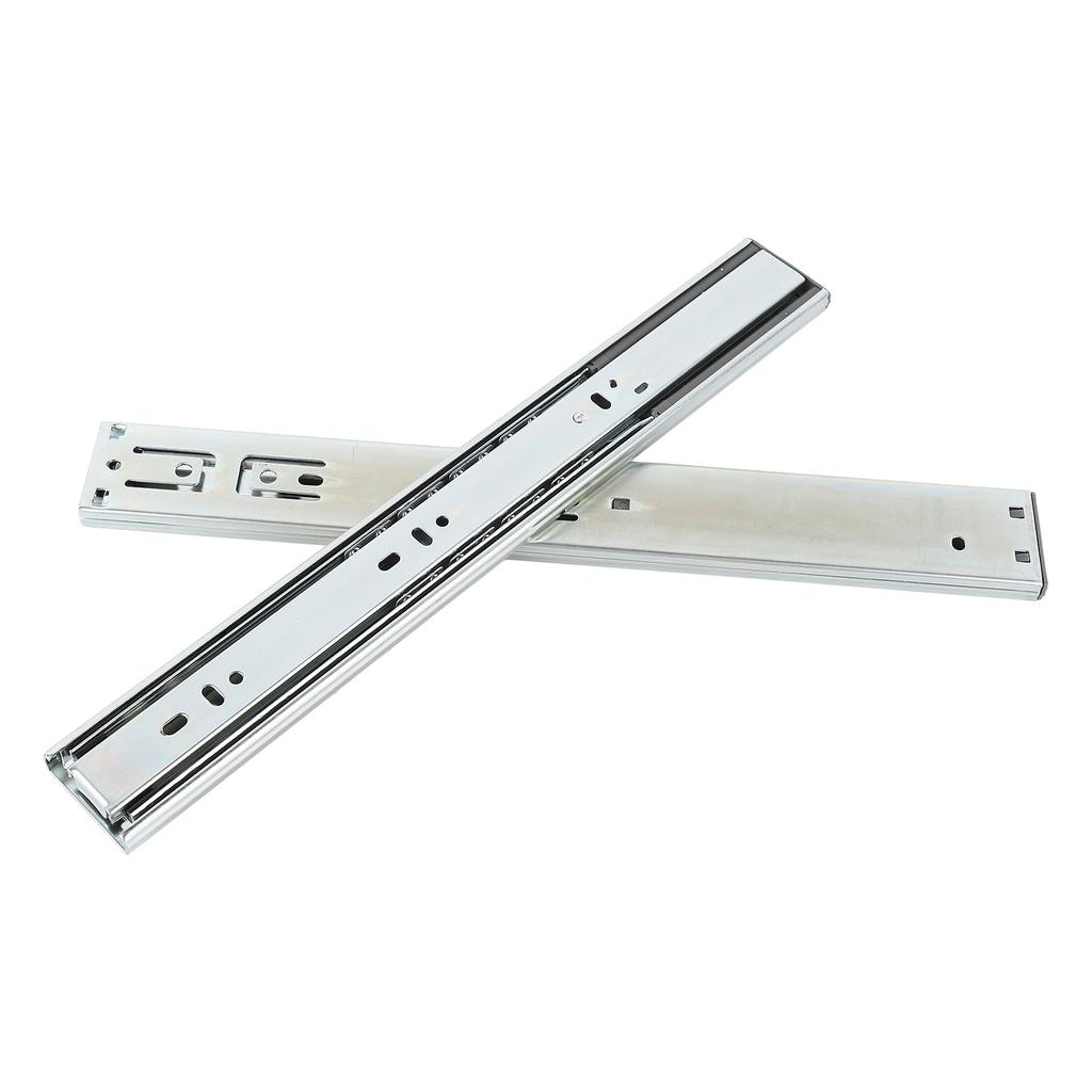 14in Side Mount Drawer Slides Quiet Smooth Double Spring Buffer Cold Rolled Steel Side Hanging