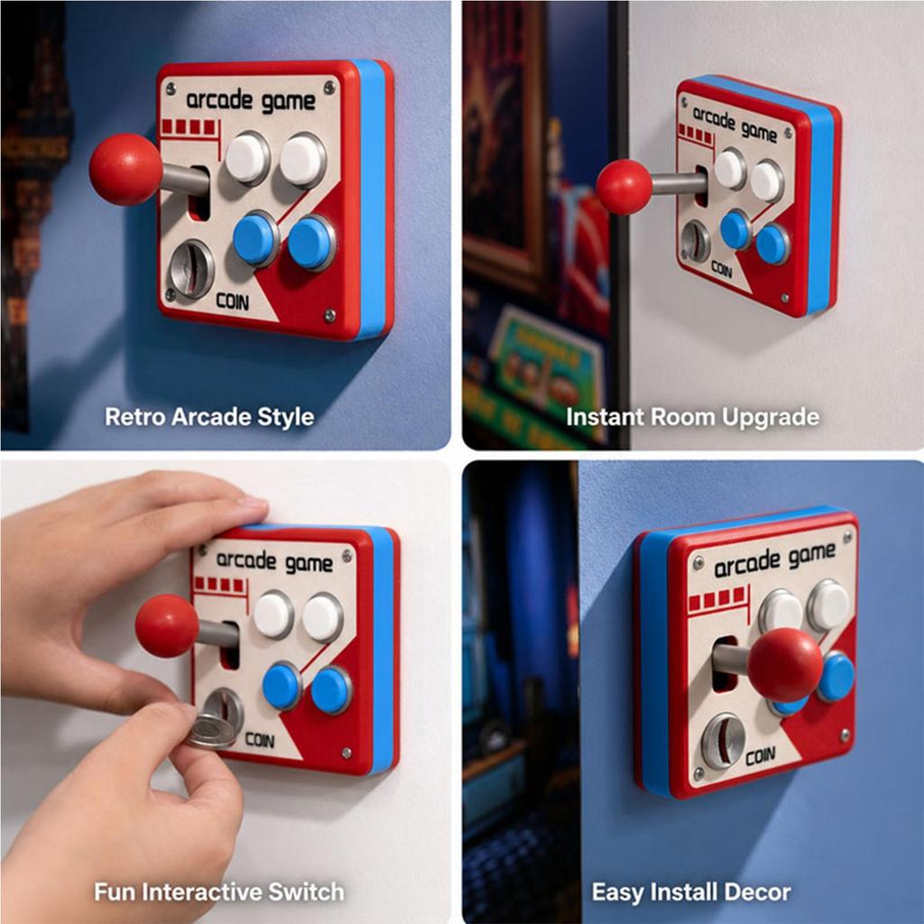 Unique Retro Arcade Game Joystick Wall Light Switch Panel Vintage Decorative Wall Plate Cover For Game Room Bedroom