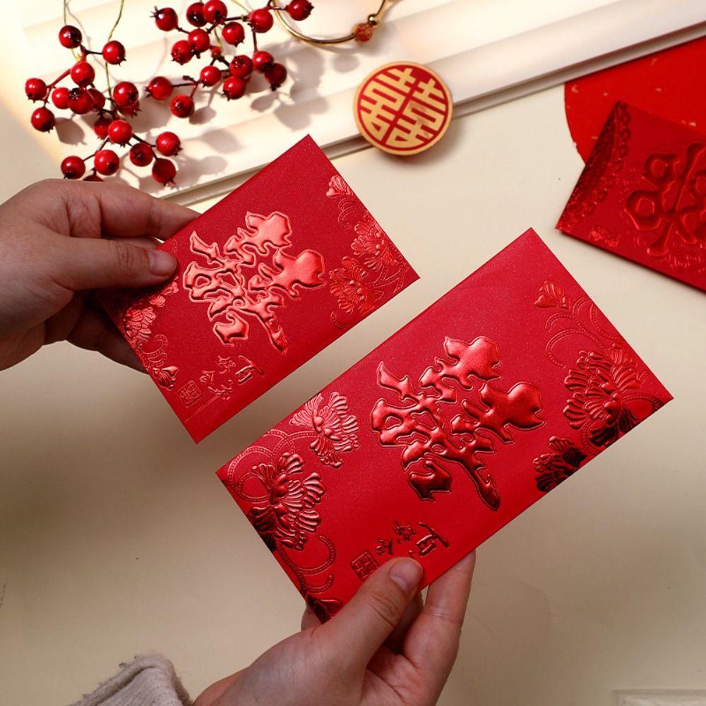 Cartoon Red Envelope Traditional New Year Money Red Envelope for 6pcs Party Gifts