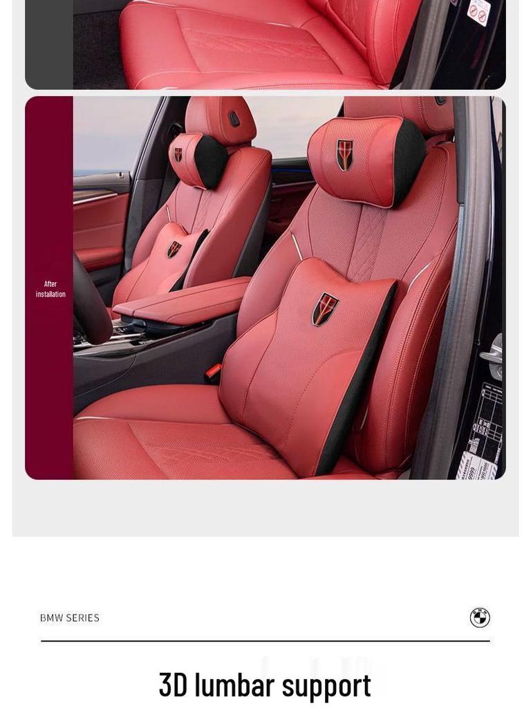 Compatible with Hongqi HS5/H5/HS7/H7/H9 headrest and neck pillows, automotive memory foam lumbar support for car interiors.